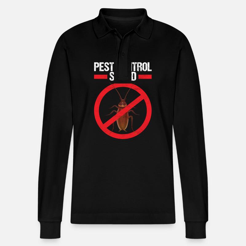 Pest Control Exterminator - Stanley/Stella Organic Unisex Long-Sleeved Polo Shirt Prepster - black