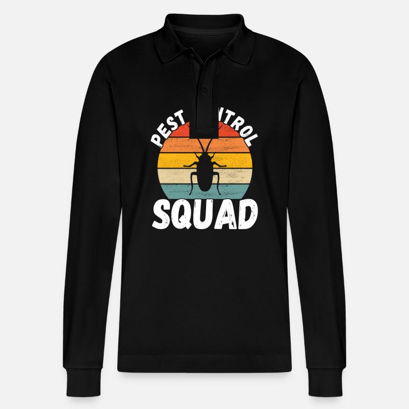 Schädlingsbekämpfung Kammerjäger - Stanley/Stella Unisex Bio-Langarm-Poloshirt Prepster - Schwarz