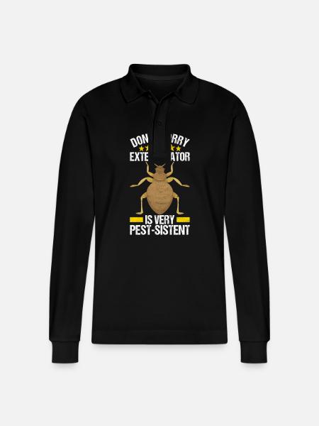Pest Control Exterminator - Stanley/Stella Organic Unisex Long-Sleeved Polo Shirt Prepster - black