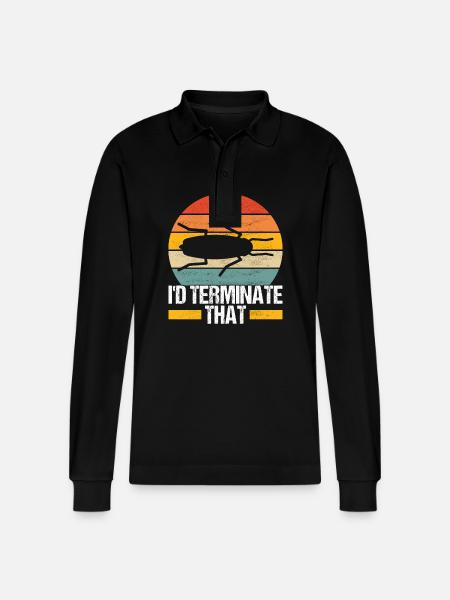 Pest Control Exterminator - Stanley/Stella Organic Unisex Long-Sleeved Polo Shirt Prepster - black