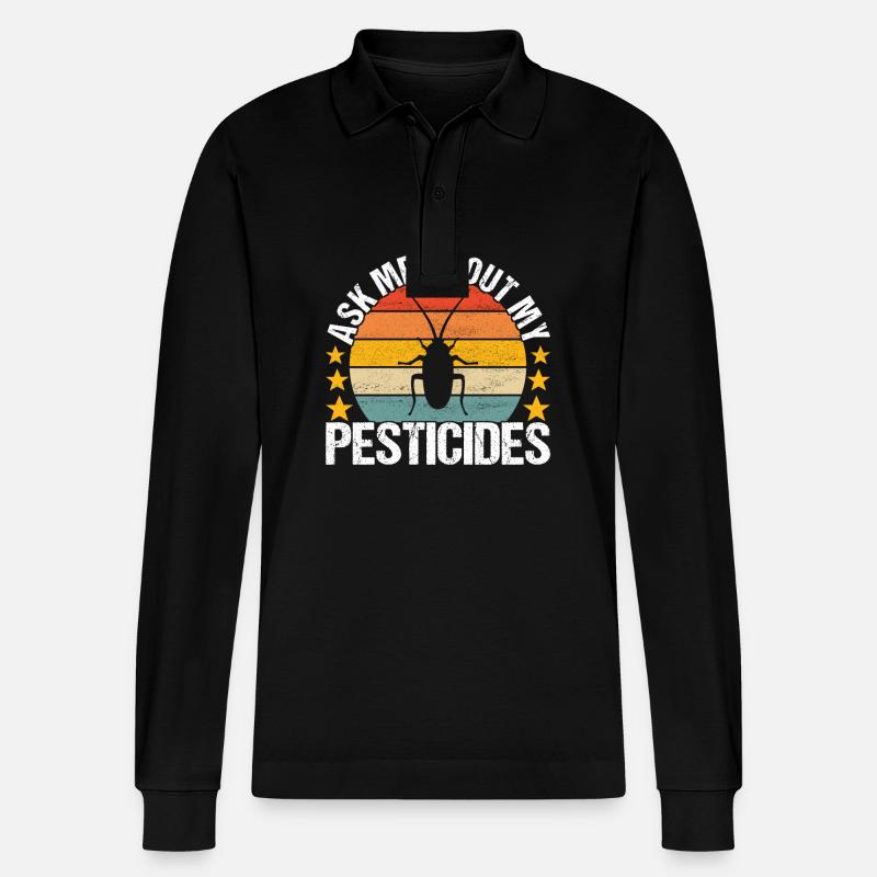 Pest Control Exterminators - Stanley/Stella Organic Unisex Long-Sleeved Polo Shirt Prepster - black