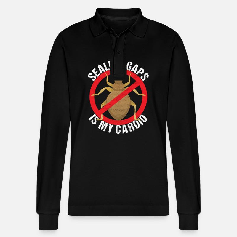 Schädlingsbekämpfung Kammerjäger - Stanley/Stella Unisex Bio-Langarm-Poloshirt Prepster - Schwarz