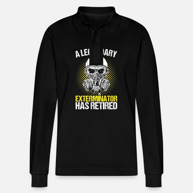Pest Control Exterminator - Stanley/Stella Organic Unisex Long-Sleeved Polo Shirt Prepster - black