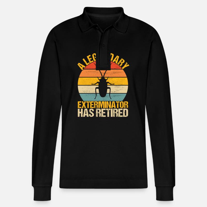 Schädlingsbekämpfung Kammerjäger - Stanley/Stella Unisex Bio-Langarm-Poloshirt Prepster - Schwarz