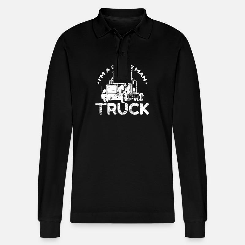 I'm a simple Man Trucker - Stanley/Stella Unisex Bio-Langarm-Poloshirt Prepster - Schwarz