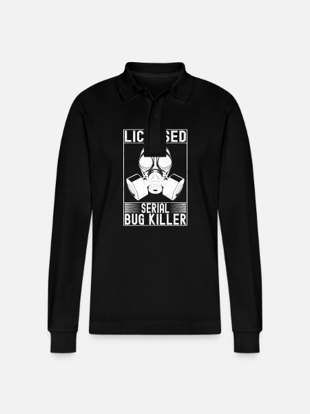 Pest Control Exterminators - Stanley/Stella Organic Unisex Long-Sleeved Polo Shirt Prepster - black