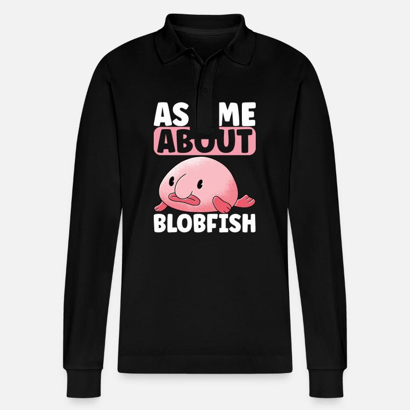 Poisson blob mignon poisson laid - Polo à manches longues bio PREPSTER Stanley/Stella Unisexe - noir