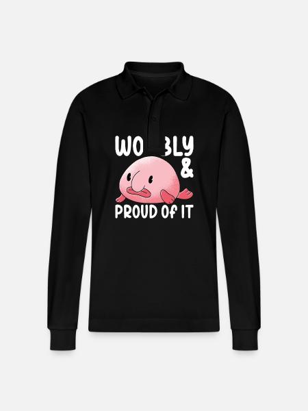 Cute Blob Fish Ugly Fish - Stanley/Stella Organic Unisex Long-Sleeved Polo Shirt Prepster - black