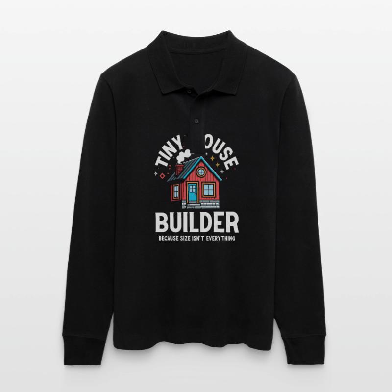 Tiny House Builder Lustiger Spruch Eigenheim Stanley/Stella Unisex Bio-Langarm-Poloshirt Prepster