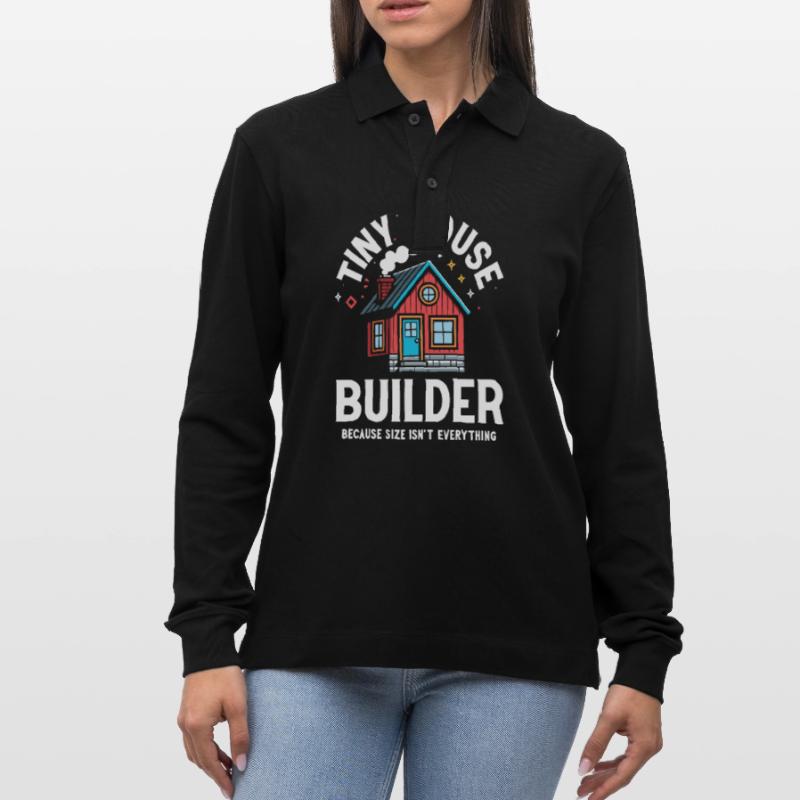Tiny House Builder Lustiger Spruch Eigenheim Stanley/Stella Unisex Bio-Langarm-Poloshirt Prepster