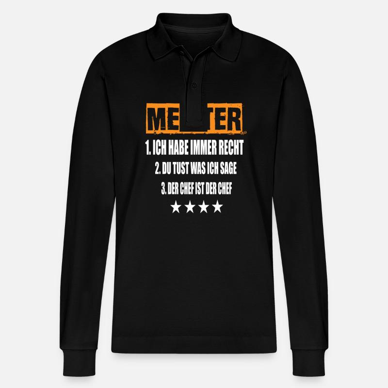 Meister - Stanley/Stella Unisex Bio-Langarm-Poloshirt Prepster - Schwarz