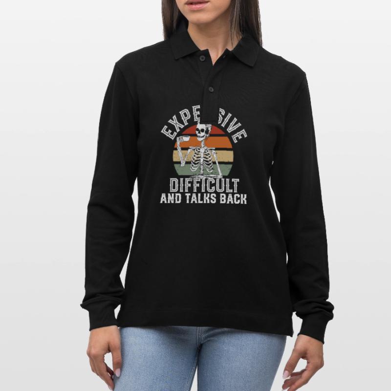 ex Expensive Difficult And Talks Back Skeleton Stanley/Stella Unisex Bio-Langarm-Poloshirt Prepster