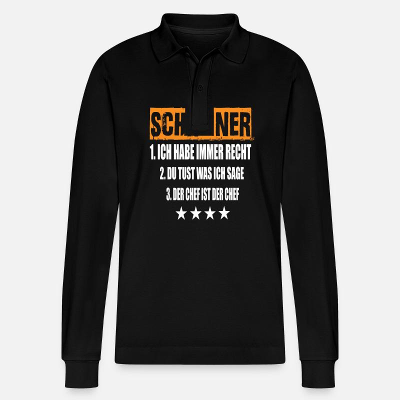 Schreiner - Stanley/Stella Unisex Bio-Langarm-Poloshirt Prepster - Schwarz
