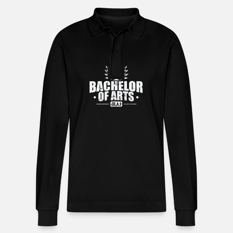 Bachelor of Arts (B.A.) - Stanley/Stella Unisex Bio-Langarm-Poloshirt Prepster - Schwarz