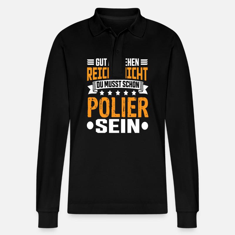 Polier - Stanley/Stella Unisex Bio-Langarm-Poloshirt Prepster - Schwarz