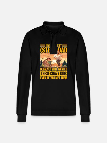 I'm the best Step Dad - Stanley/Stella Organic Unisex Long-Sleeved Polo Shirt Prepster - black