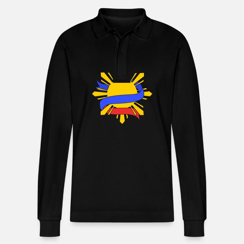 Philippinisch Philippinen - Stanley/Stella Unisex Bio-Langarm-Poloshirt Prepster - Schwarz