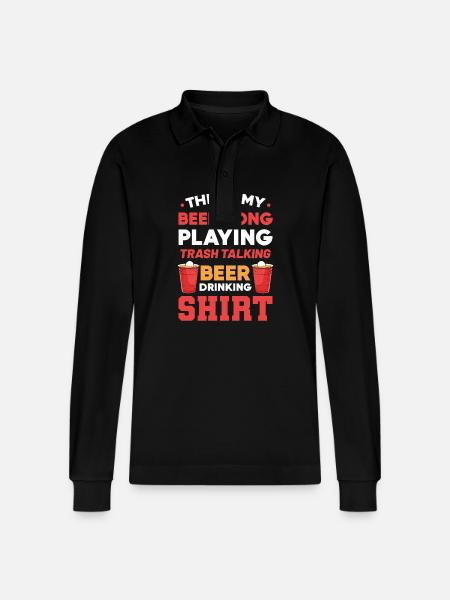 Beer Pong Beer Pong - Stanley/Stella Organic Unisex Long-Sleeved Polo Shirt Prepster - black