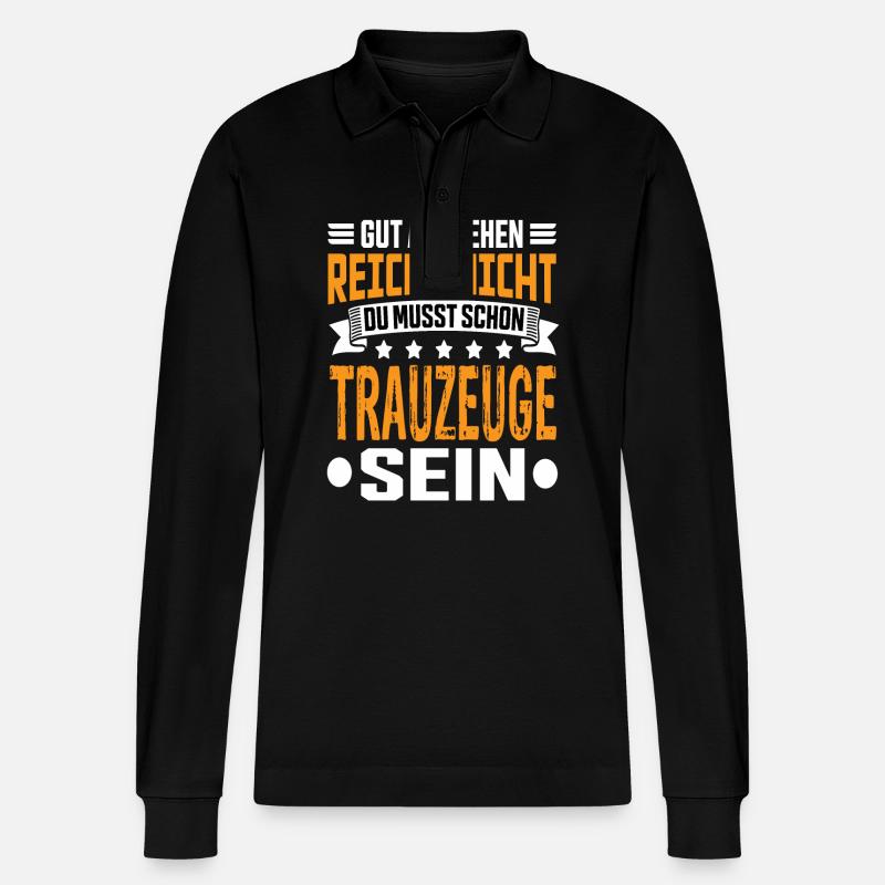 Trauzeuge - Stanley/Stella Unisex Bio-Langarm-Poloshirt Prepster - Schwarz