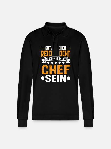 Work Saying Best Sayings - Stanley/Stella Organic Unisex Long-Sleeved Polo Shirt Prepster - black