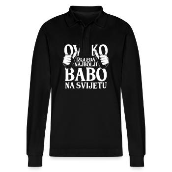 Covjek Mit Legenda - Bosanac Bosna Bosnien - Stanley/Stella Unisex Bio-Langarm-Poloshirt Prepster - Schwarz - Vorne - Anna (173cm) & Nico (186cm)