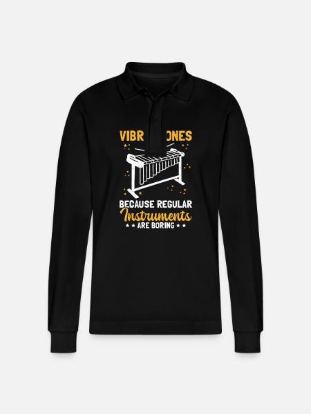 Vibraphone Player Vibraphonist Vibraphone Gift - Stanley/Stella Organic Unisex Long-Sleeved Polo Shirt Prepster - black
