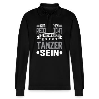 Danser - Stanley/Stella uniseks bio poloshirt met lange mouwen Prepster - zwart - Voor - Anna (173cm) & Nico (186cm)