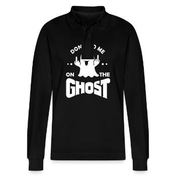 Don't go me on the Ghost Deutsch Denglisch Sprichw - Stanley/Stella Unisex Bio-Langarm-Poloshirt Prepster - Schwarz - Vorne - Anna (173cm) & Nico (186cm)