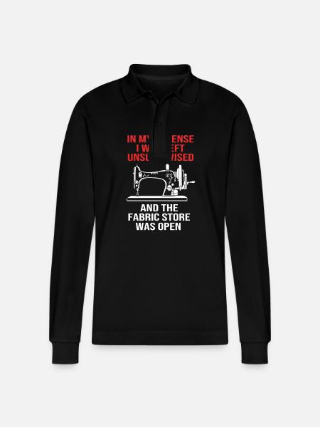 Sewing Machine Seamstress - Stanley/Stella Organic Unisex Long-Sleeved Polo Shirt Prepster - black