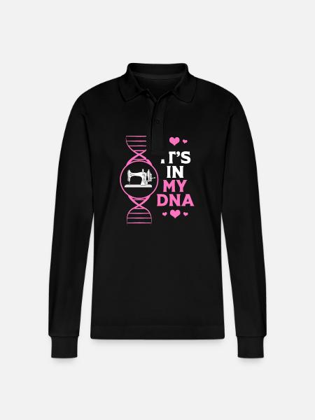 Sewing Machine Seamstress - Stanley/Stella Organic Unisex Long-Sleeved Polo Shirt Prepster - black