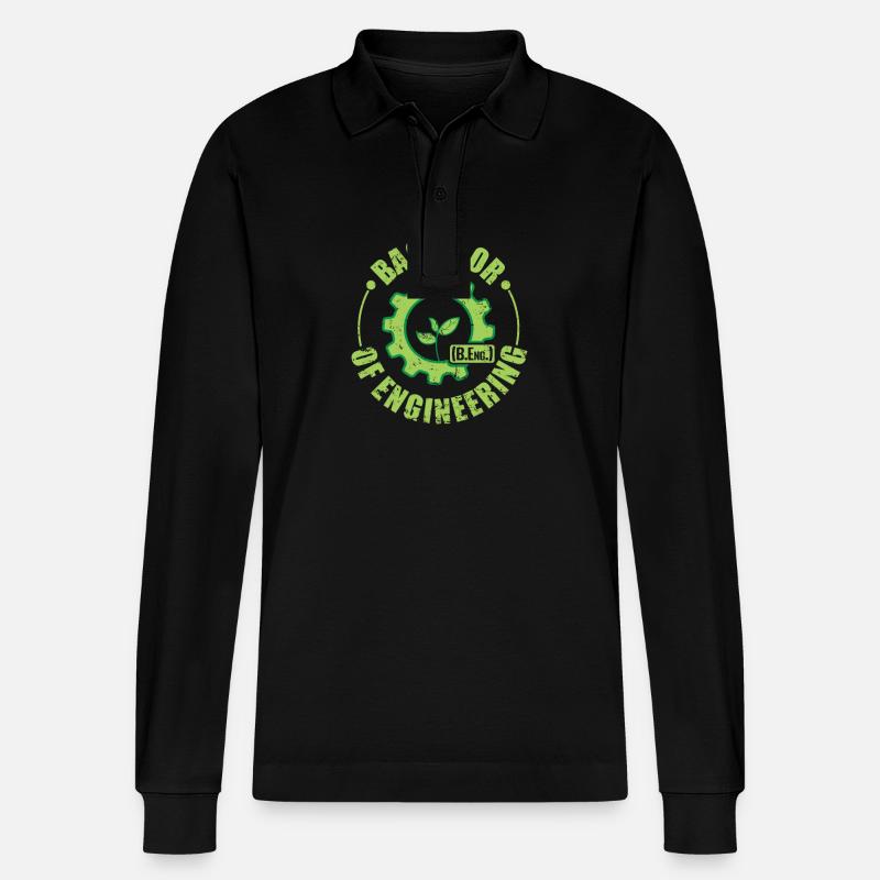 Bachelor of Engineering Ingenieurtechnik - Stanley/Stella Unisex Bio-Langarm-Poloshirt Prepster - Schwarz