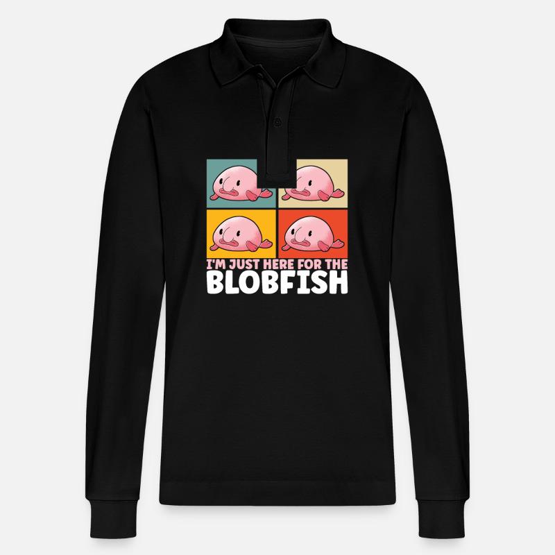 Poisson blob mignon Poisson laid - Polo à manches longues bio PREPSTER Stanley/Stella Unisexe - noir