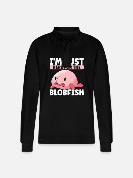 Cute Blob Fish Ugly Fish - Stanley/Stella Organic Unisex Long-Sleeved Polo Shirt Prepster - black