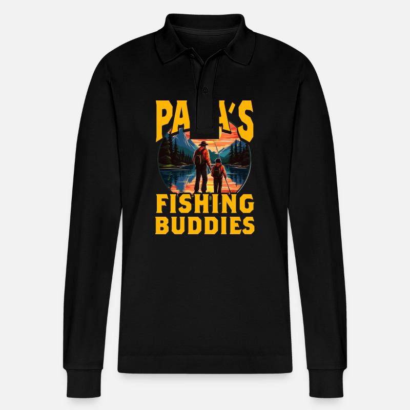 Papas Angelfreunde - Stanley/Stella Unisex Bio-Langarm-Poloshirt Prepster - Schwarz