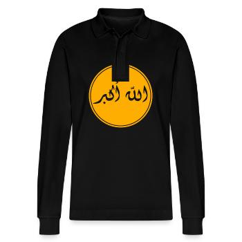 Islam musulman Femme musulmane musulmane Allahu Akbar - Polo à manches longues bio PREPSTER Stanley/Stella Unisexe - noir - Devant - Anna (173cm) & Nico (186cm)
