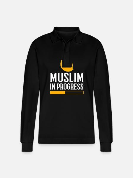 Muslim - Stanley/Stella Organic Unisex Long-Sleeved Polo Shirt Prepster - black