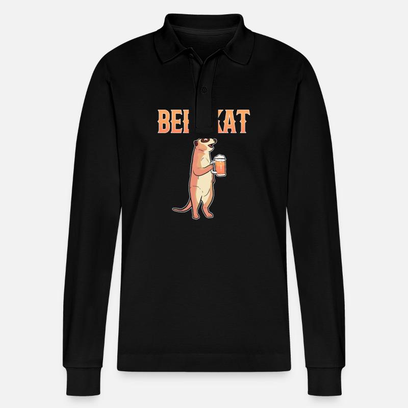 Erdmännchen - Stanley/Stella Unisex Bio-Langarm-Poloshirt Prepster - Schwarz