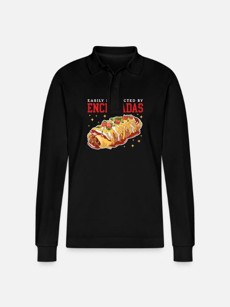Enchilada Mexican Enchiladas Gift - Stanley/Stella Organic Unisex Long-Sleeved Polo Shirt Prepster - black