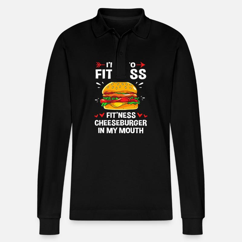Cheeseburger Burger - Stanley/Stella Unisex Bio-Langarm-Poloshirt Prepster - Schwarz