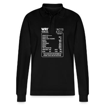 Author - Stanley/Stella Organic Unisex Long-Sleeved Polo Shirt Prepster - black - Front - Anna (173cm) & Nico (186cm)