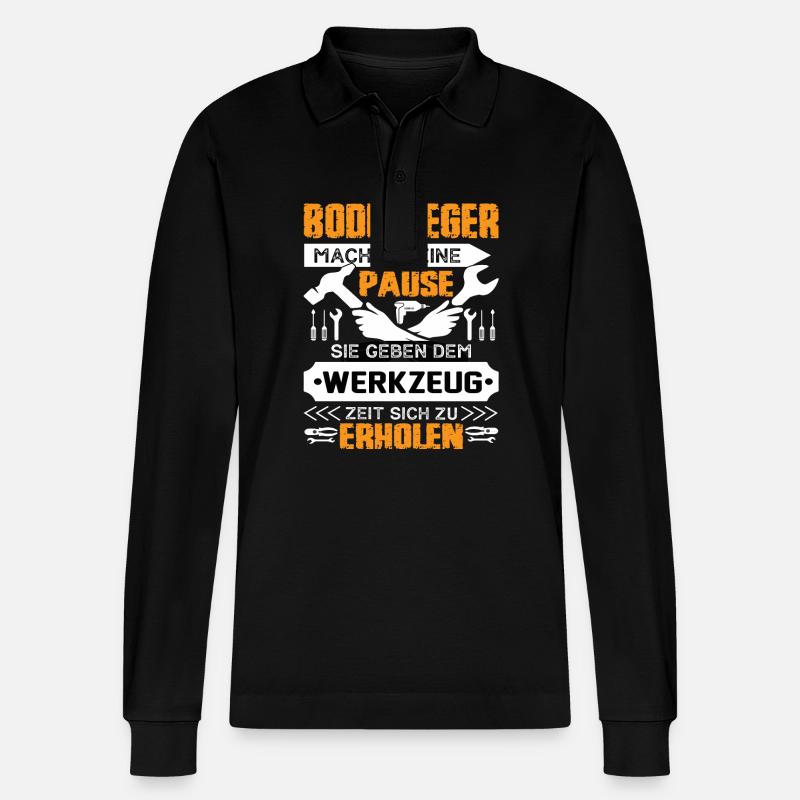 Bodenleger Machen Keine Pause - Stanley/Stella Unisex Bio-Langarm-Poloshirt Prepster - Schwarz
