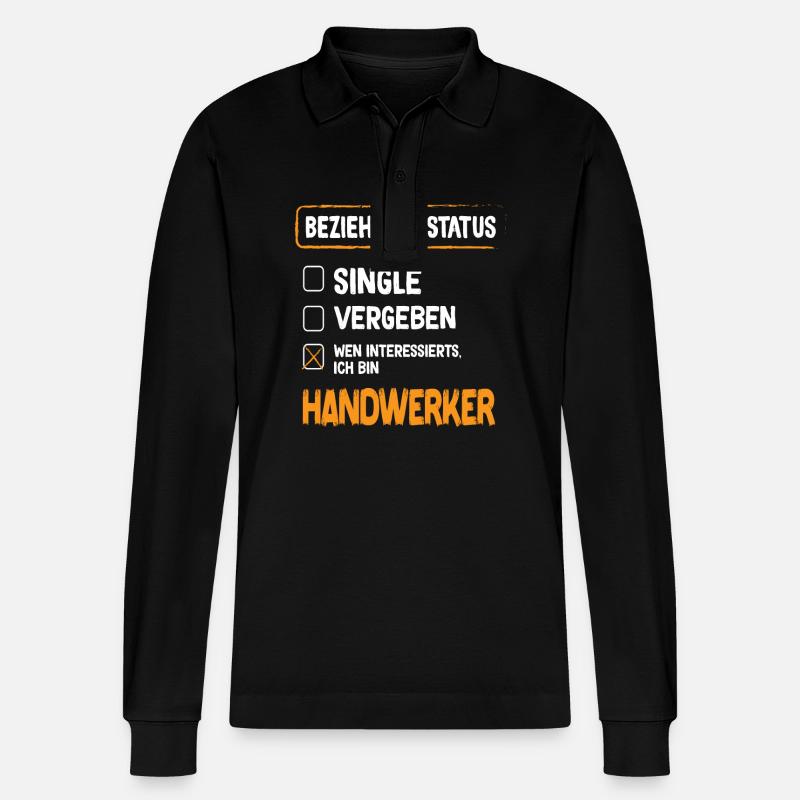 Handwerker Beziehungsstatus - Stanley/Stella Unisex Bio-Langarm-Poloshirt Prepster - Schwarz