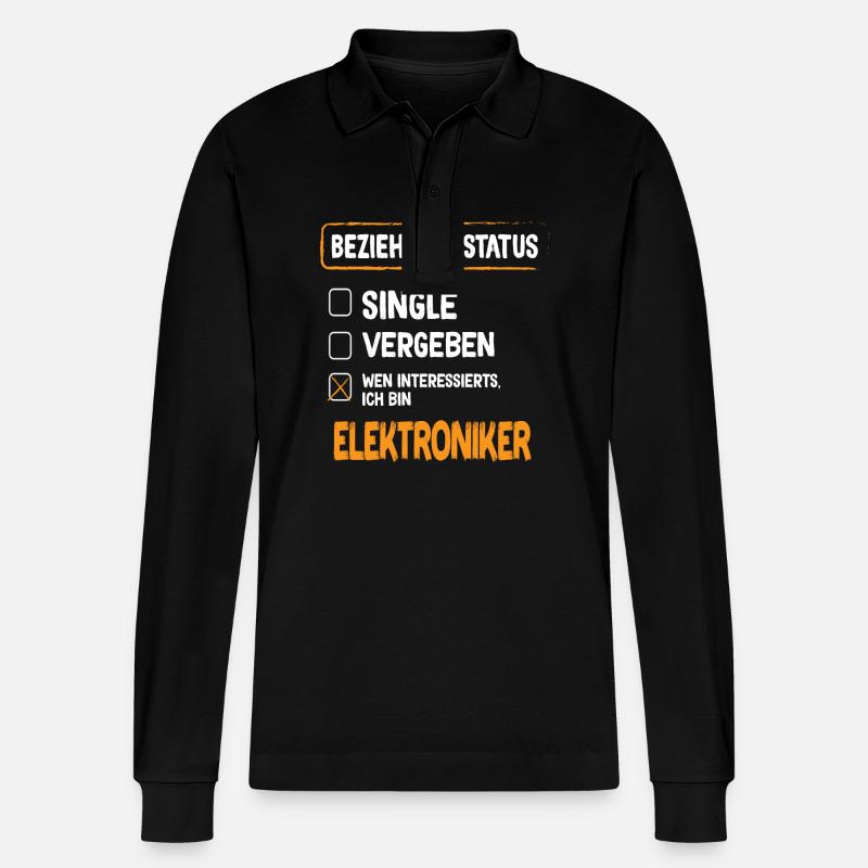 Elektroniker Beziehungsstatus - Stanley/Stella Unisex Bio-Langarm-Poloshirt Prepster - Schwarz