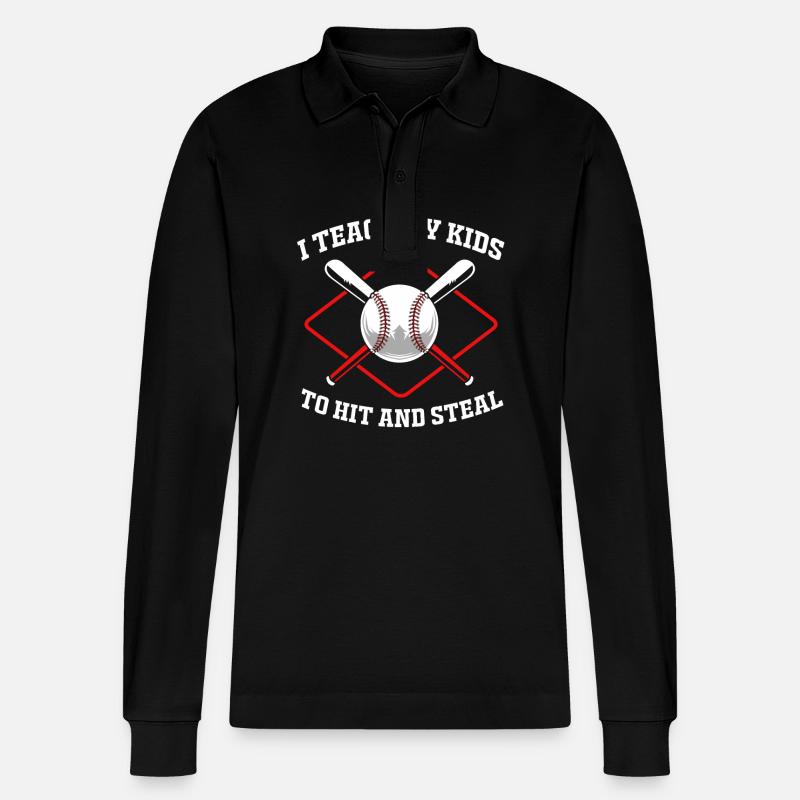 Baseball - Stanley/Stella Unisex Bio-Langarm-Poloshirt Prepster - Schwarz