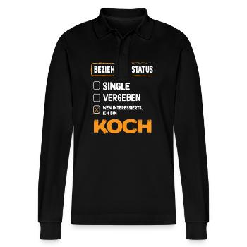 Koch relationship status - Stanley/Stella Organic Unisex Long-Sleeved Polo Shirt Prepster - black - Front - Anna (173cm) & Nico (186cm)