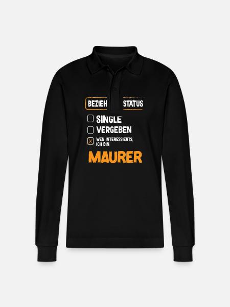 Maurer Relationship Status - Stanley/Stella Organic Unisex Long-Sleeved Polo Shirt Prepster - black