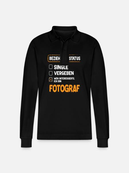 Photographer Relationship Status - Stanley/Stella Organic Unisex Long-Sleeved Polo Shirt Prepster - black