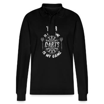 T-shirt de fléchettes personnalisé pour Tim - Polo à manches longues bio PREPSTER Stanley/Stella Unisexe - noir - Devant - Anna (173cm) & Nico (186cm)