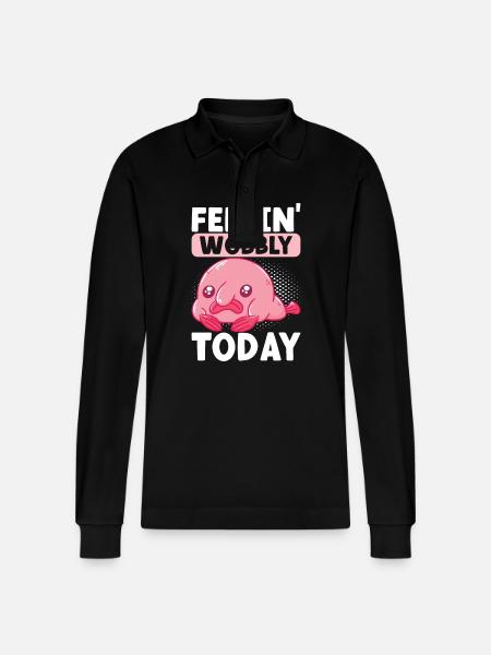 Süßer Blobfisch Hässlicher Fisch - Stanley/Stella Unisex Bio-Langarm-Poloshirt Prepster - Schwarz