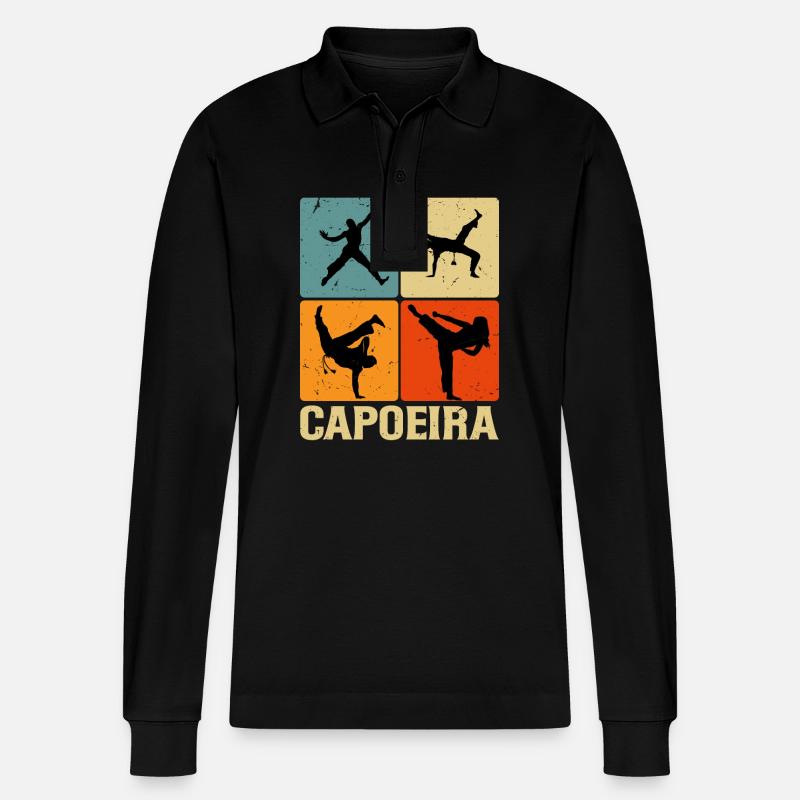 Capoeira - Stanley/Stella Unisex Bio-Langarm-Poloshirt Prepster - Schwarz